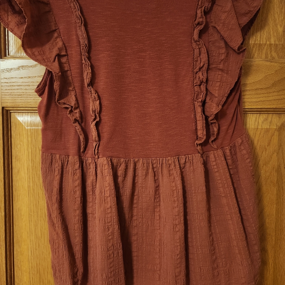 Rust Embroidered Boho Blouse - Picture 4 of 4